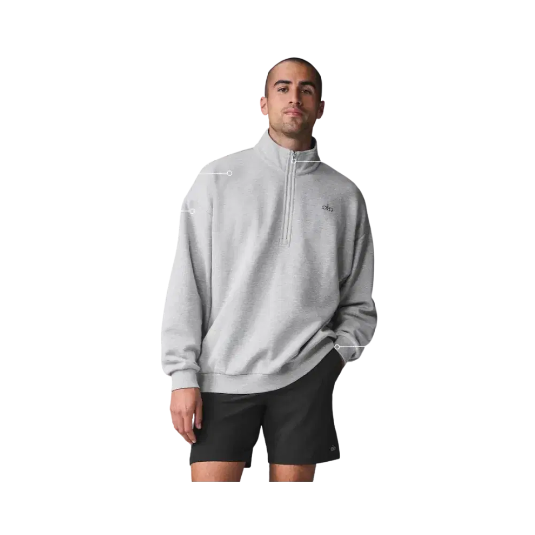 Alo Accolade 1/4 Zip Pullover Athletic Heather Grey Price in India